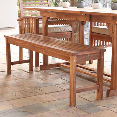 Brown Acacia Wood Dining Bench Z10239