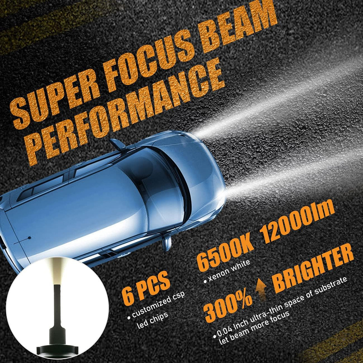 9005 H11 Combo LED Light Kit, 88W 24000lm 6500K, Halogen Bulb Replacement (Pack of 4) F252