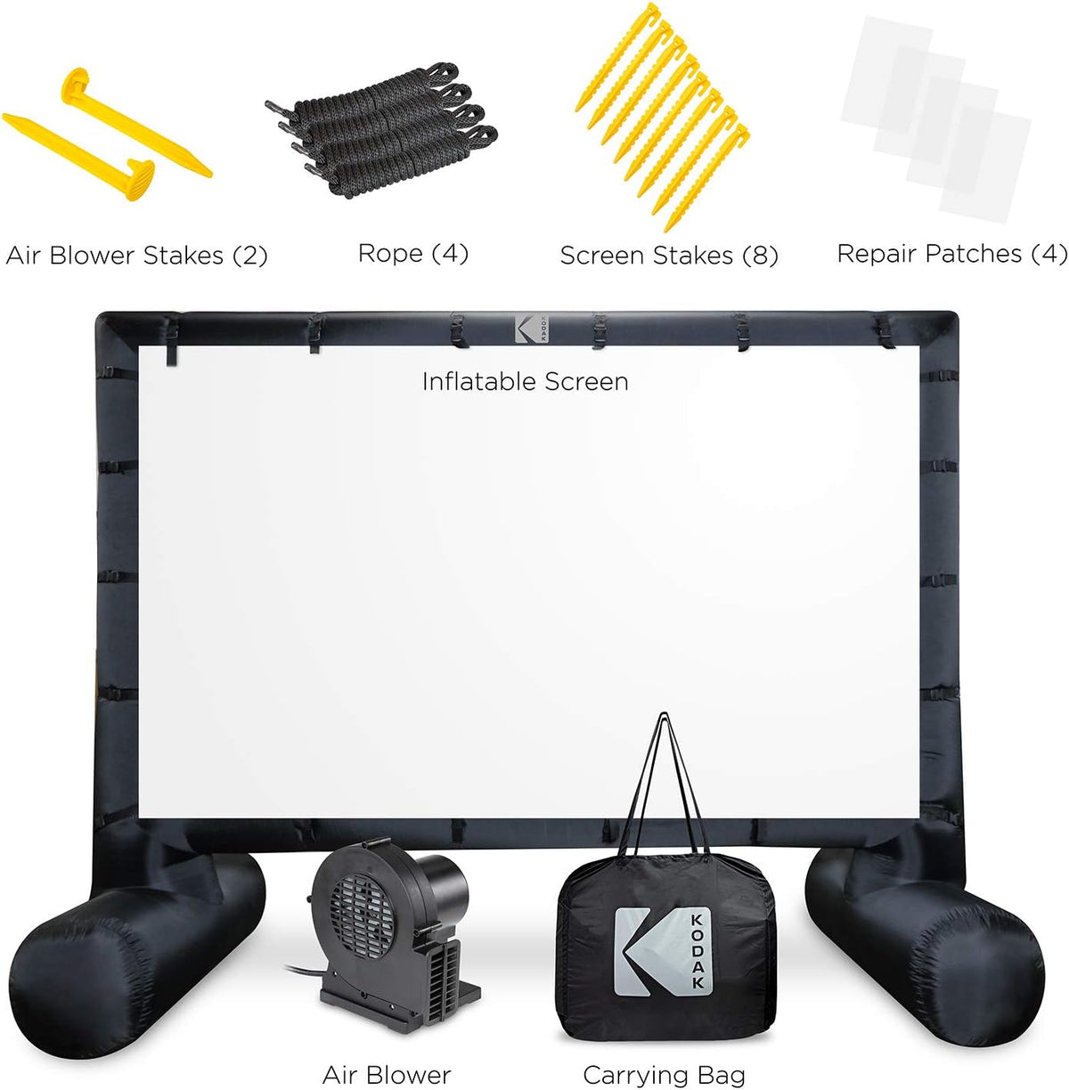 14.5 Feet Inflatable Outdoor Projector Screen with Air Pump, Carry Case, Stakes, Repair Patches H30432