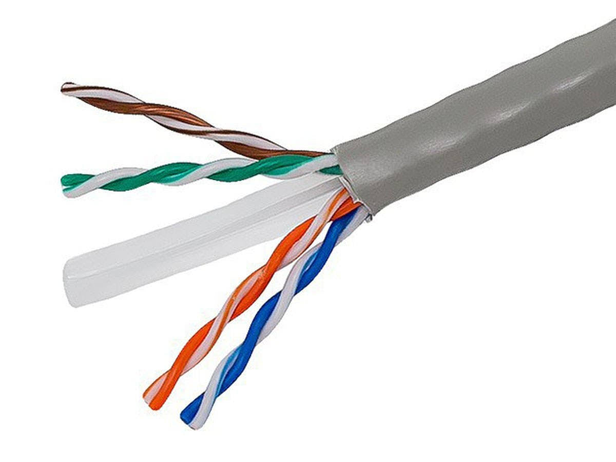 1000ft Cat6 Bulk Bare Copper Ethernet Cable UTP Stranded Gray W733834