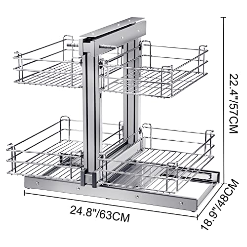Swing Left Blind Corner Cabinet Pull Out 2 Tier Tray Soft Close E535280