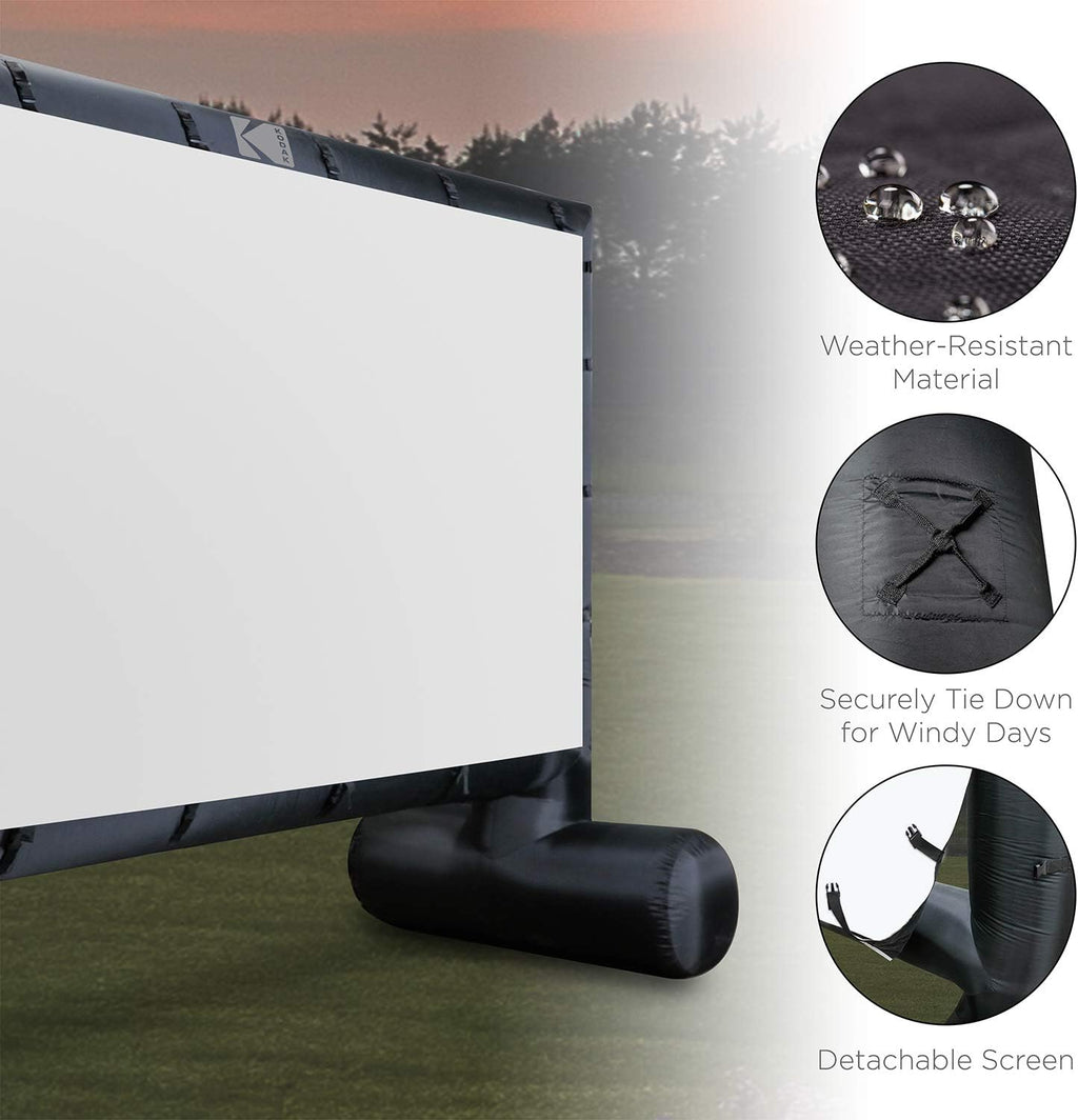 14.5 Feet Inflatable Outdoor Projector Screen with Air Pump, Carry Case, Stakes, Repair Patches H30432