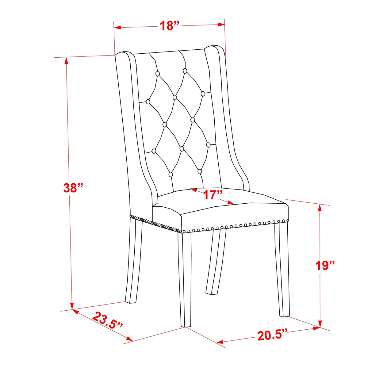 5-piece Wood Dining Table and Chair Set in Mahogany U501745
