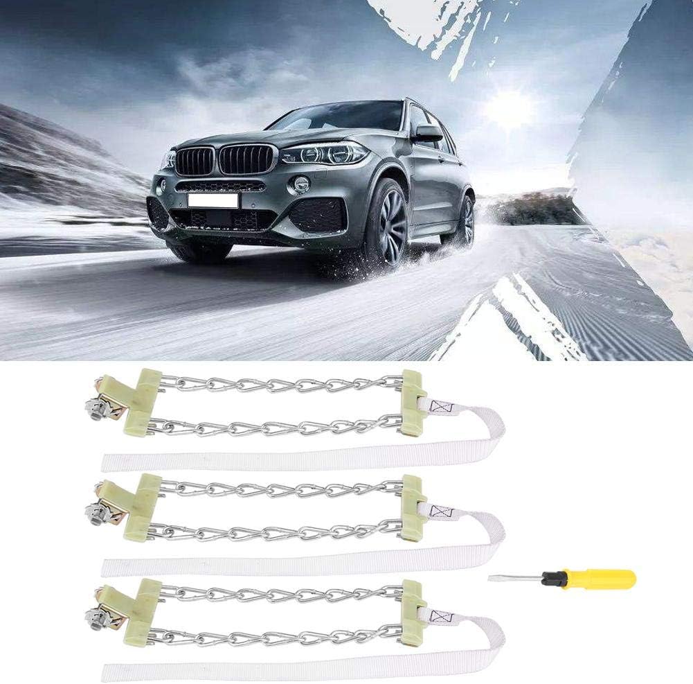 3pcs Tire Anti-skid Steel Chain Clip-on Chain (Medium) M807432