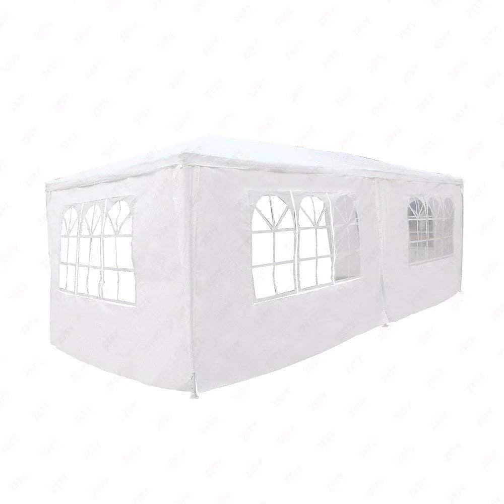 10'x20' White Outdoor Canopy Tent with 4 Sidewalls W7648