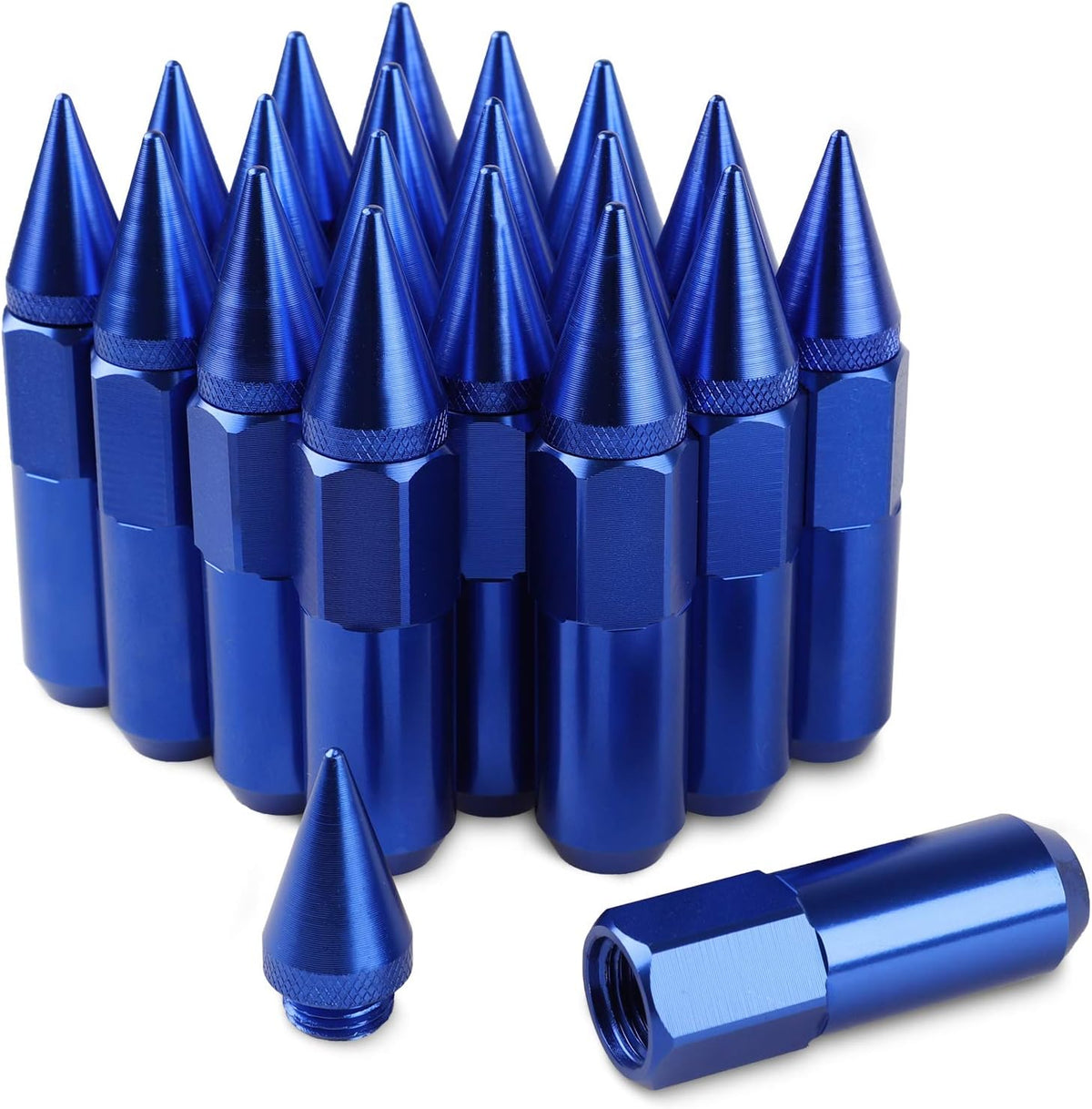 20PCS 60MM Steel Extended Tuner Lug Nuts M12X1.5 Black M7844