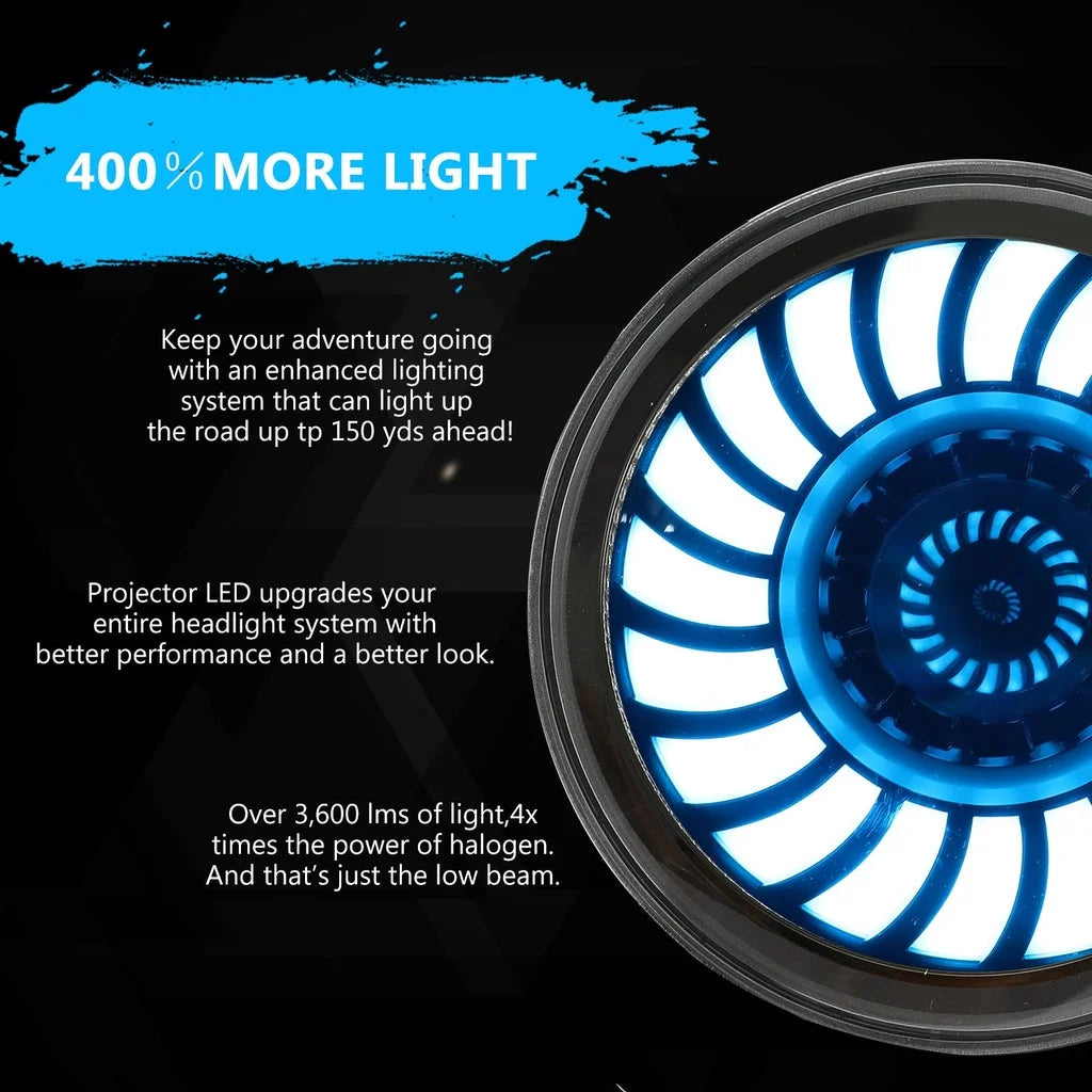 9" 3D LED Lens Halo Headlights with Turn Signal (2pcs/set) E922625