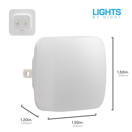 Mini Square LED Night Light, Plug-in, Dusk to Dawn Sensor, 4 Pack A322013