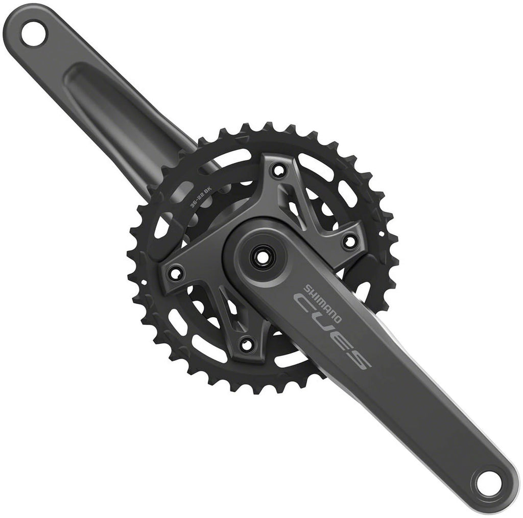 Shimano CUES FC-U6000-2B Crankset - 175mm, 9/10/11-Speed, 36/22t, 110 BCD, Hollowtech II, CL 3mm Outboard, Black A624