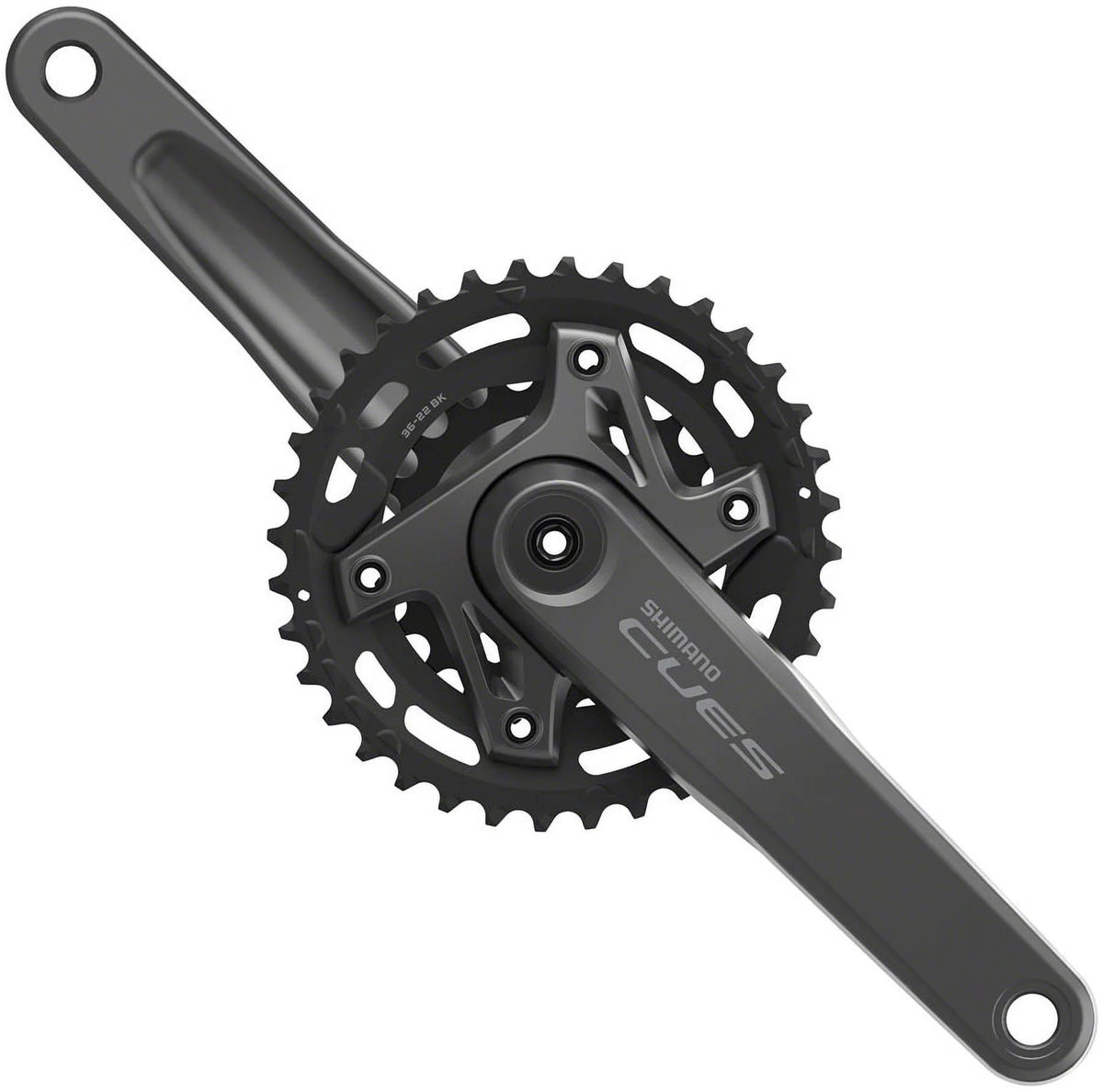 Shimano CUES FC-U6000-2B Crankset - 175mm, 9/10/11-Speed, 36/22t, 110 BCD, Hollowtech II, CL 3mm Outboard, Black A624