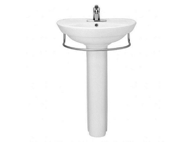 White Wall-Mounted Pedestal Lavatory Top with Single Faucet Hole P365