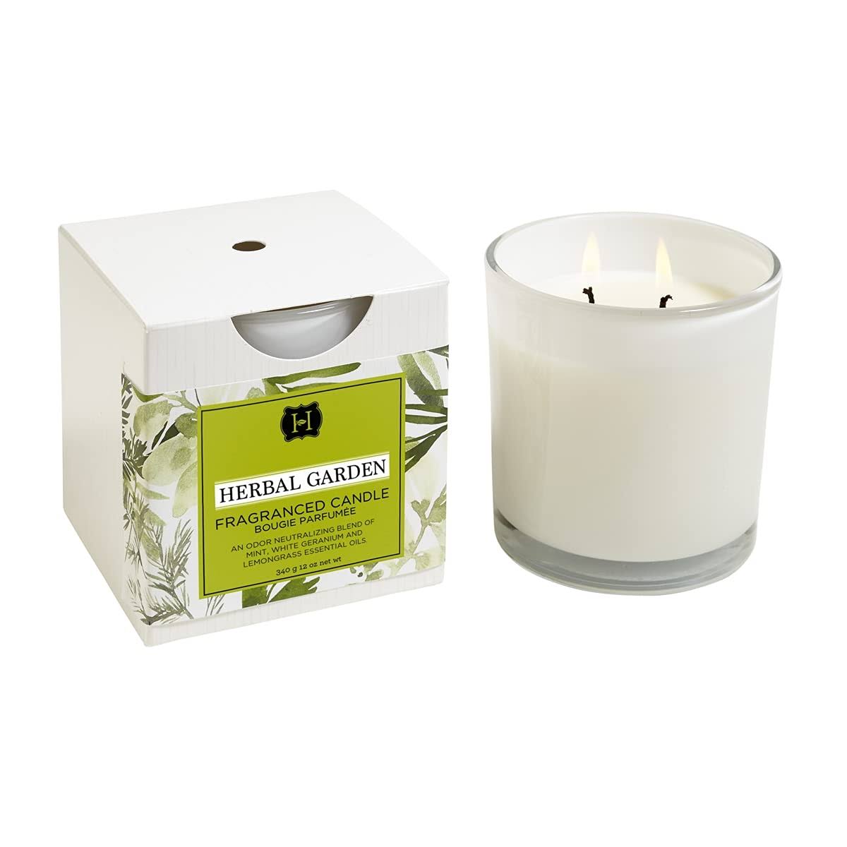 2 Wick Candle in White Glass, 12oz X349688