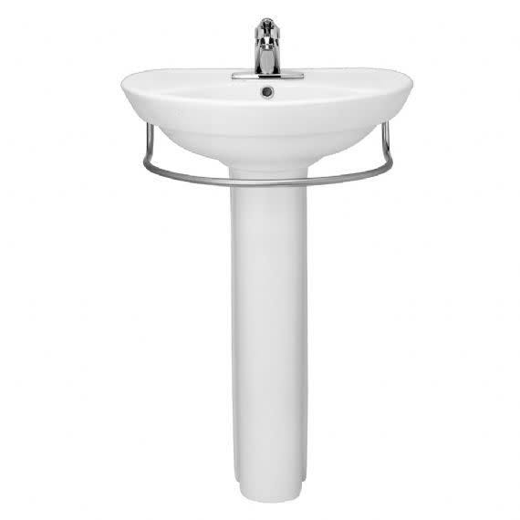White Wall-Mounted Pedestal Lavatory Top with Single Faucet Hole P365