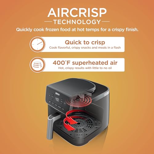4-in-1 Air Fryer with 5 QT Capacity, Nonstick Basket & Crisper Plate, Grey H410