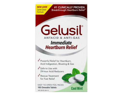 100 Tablets Antacid Anti-Gas Tablets Cool Mint F684