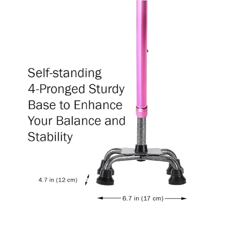 Adjustable Walking Cane with 4 Prongs and Extra Handle U57835