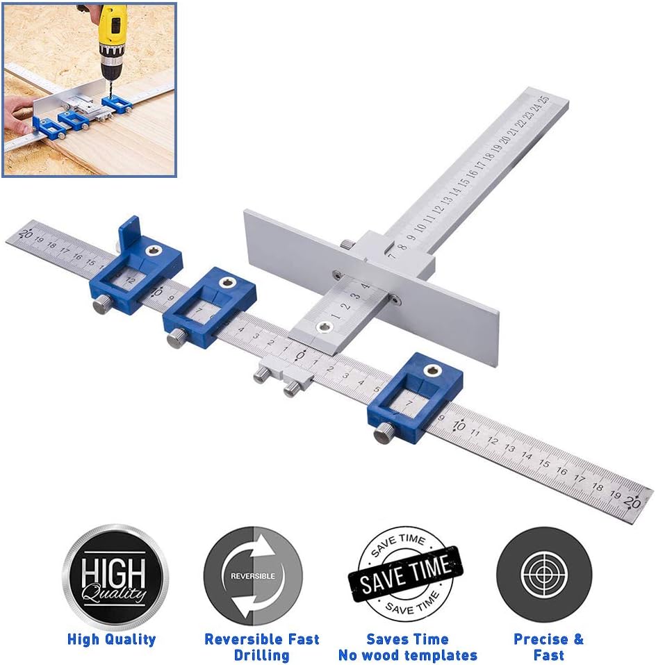 Aluminum Alloy Cabinet Hardware Jig, Drill Guide Sleeve, Pack of 2 T4369