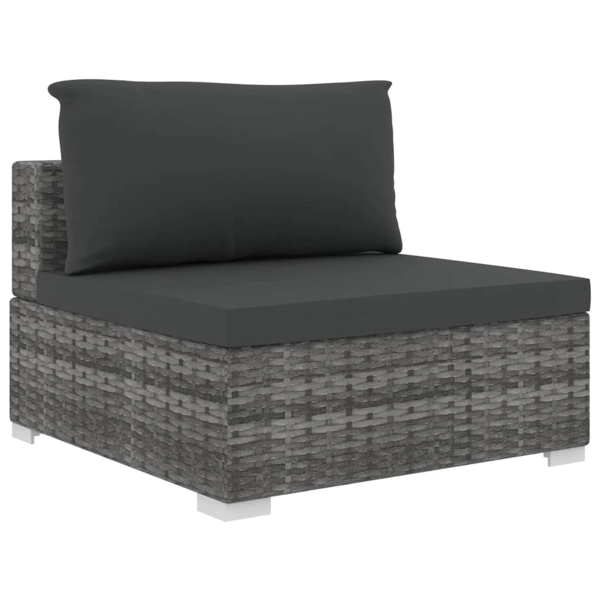 12 Piece Poly Rattan Gray Outdoor Sectional Sofa Set with Cushions D673