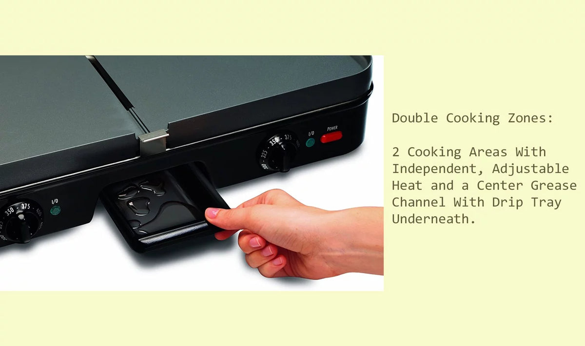 3-In-1 Nonstick Electric Griddle Grill with Reversible Plates K77551