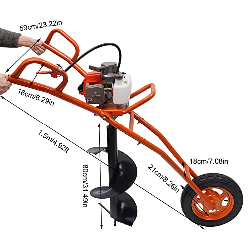 3HP Gas Powered Earth Auger with 11" Bit H601