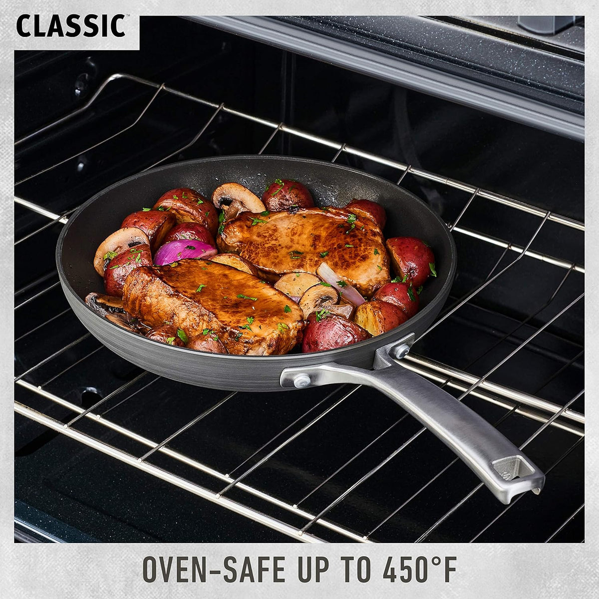 12-Inch Grey Nonstick All Purpose Pan with Cover X6856