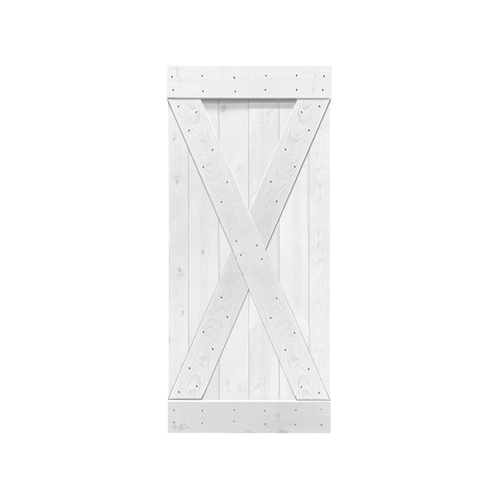 Solid Cherry Red Stained Pine Wood Interior Sliding Barn Door Slab P932147