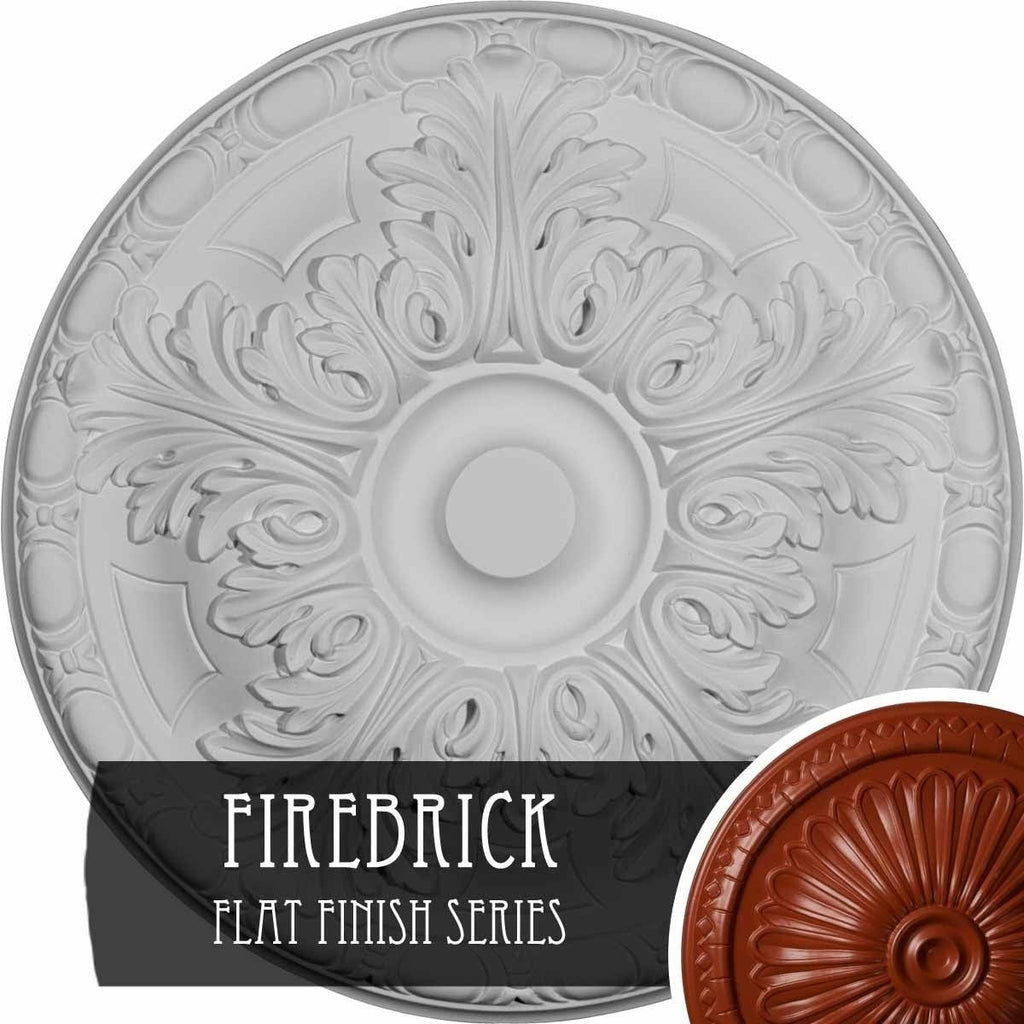 15 3/4x22OD x 5/8x22P Hand-Painted Firebrick Ceiling Medallion Q6395