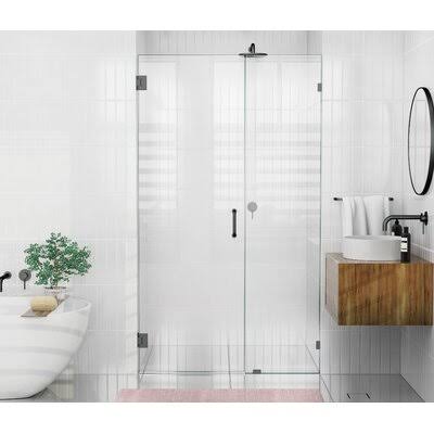 45x22 x 78x22 Hinged Frameless Shower Door Oil Rubbed Bronze H21105