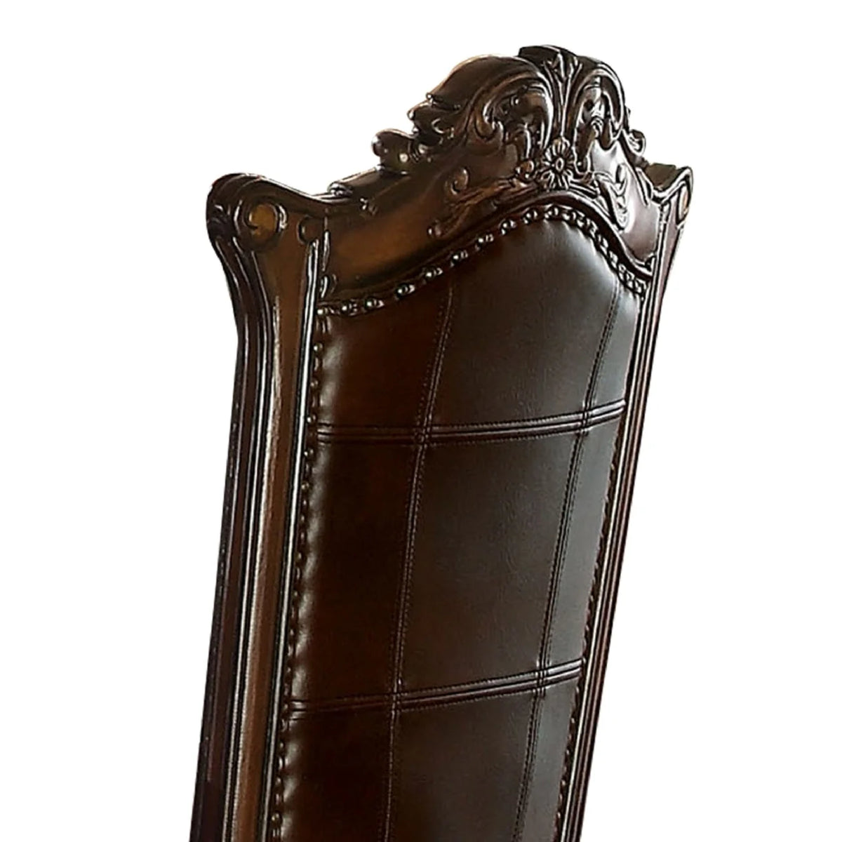 Brown Faux Leather Dining Side Chair Set of 2 Q8005