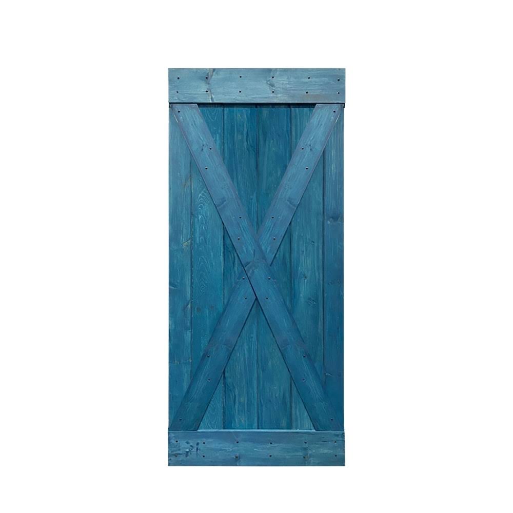 Solid Cherry Red Stained Pine Wood Interior Sliding Barn Door Slab P932147