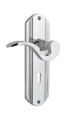 Bright Chrome Passage Door Lever Set with Deco Ros C790