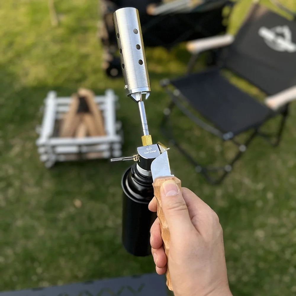 Adjustable Valve Outdoor Picnic Torch with Wood Handle W7293