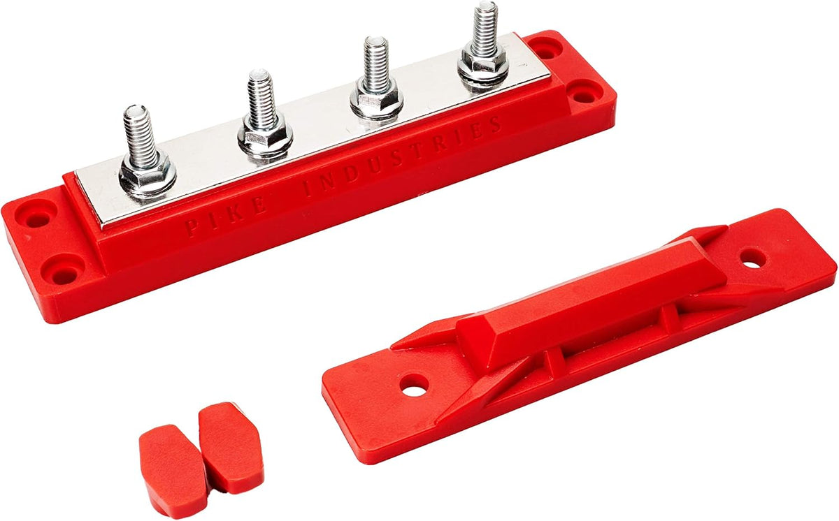 400 Amp Solid Copper Busbar 4 Stud Terminal Block Pack of 2 B7010