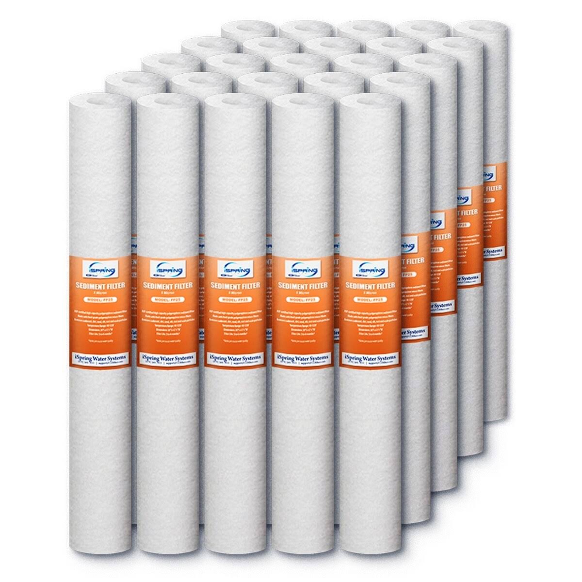 25-Pack 5 Micron 20-inch x 2.5-inch Sediment Filter Replacement Cartridges Q77616
