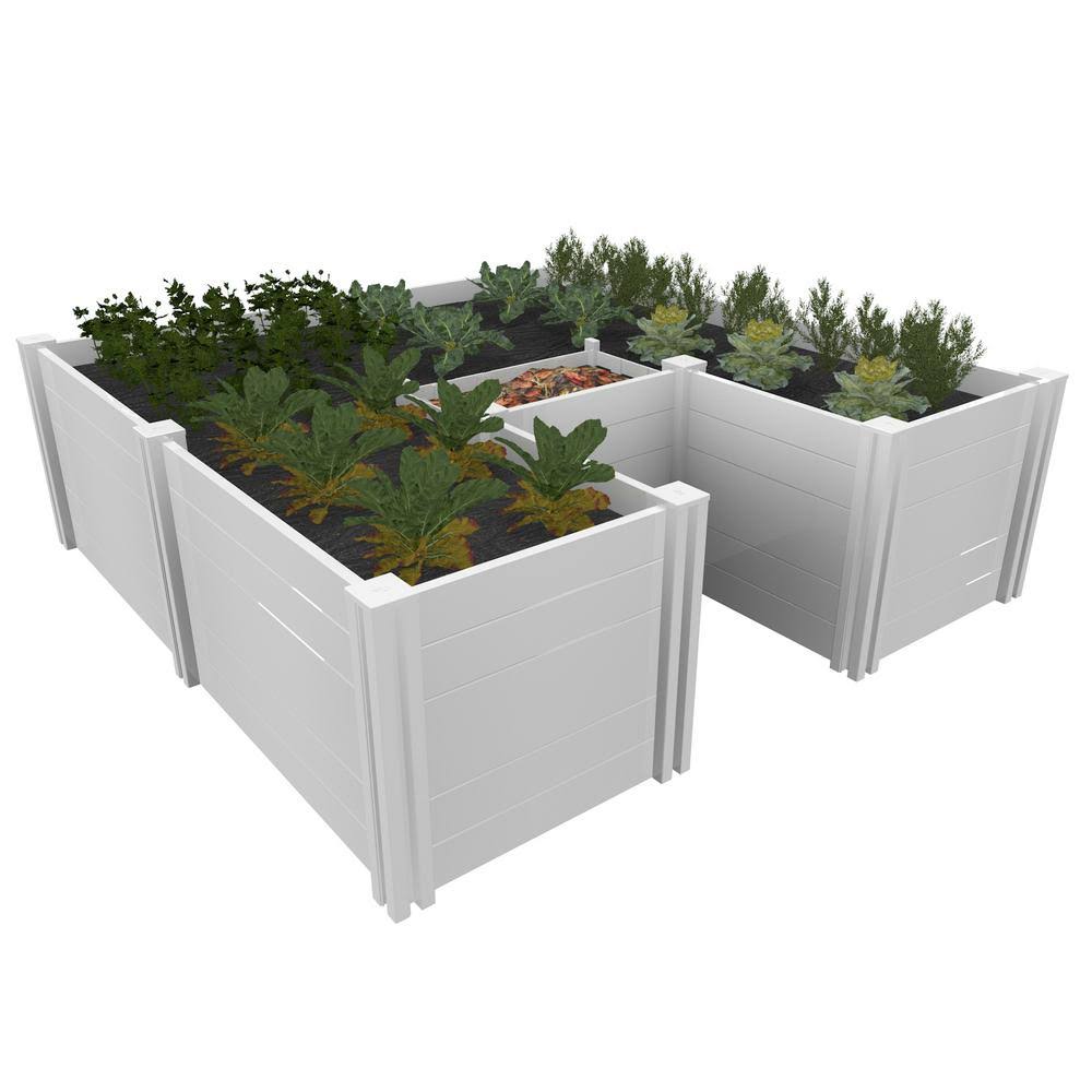 22.5x22 Vinyl Raised Garden Bed White Y541