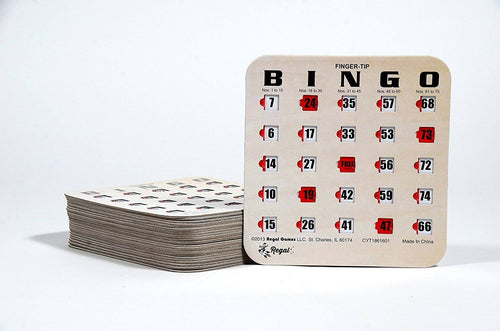 100 Woodgrain Tan Fingertip Shutter Slide Bingo Cards Q444972