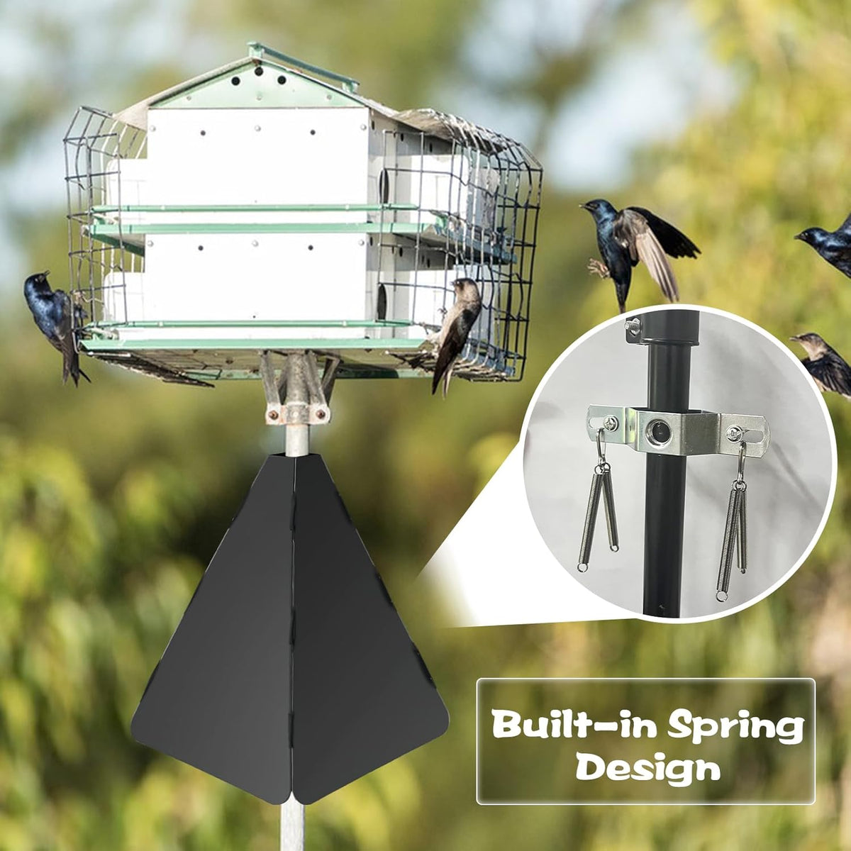 Black Squirrel Baffle for Bird Feeder Pole Q892016