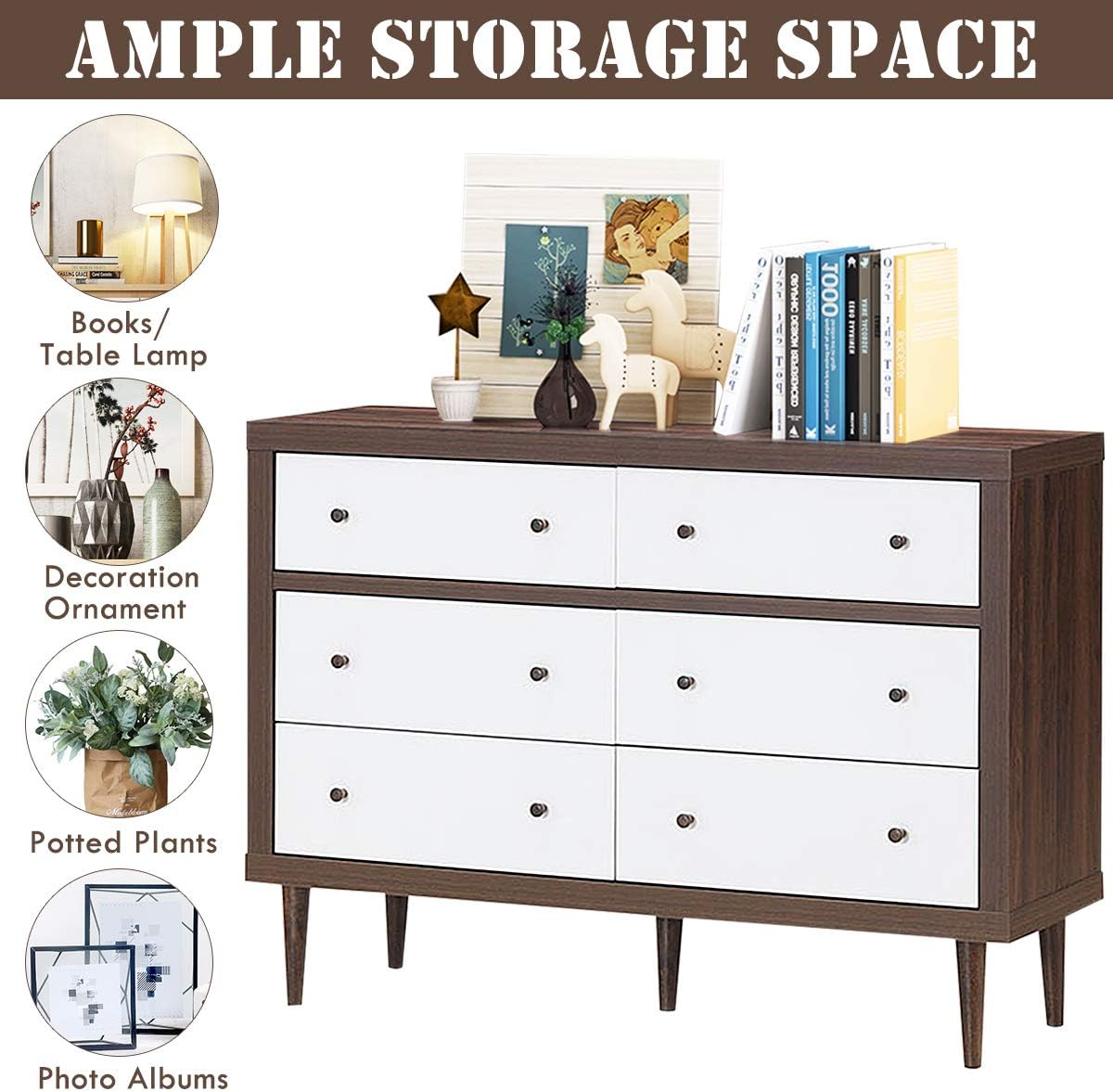 Antique-Style Wooden Chest Dresser with Drawers A225