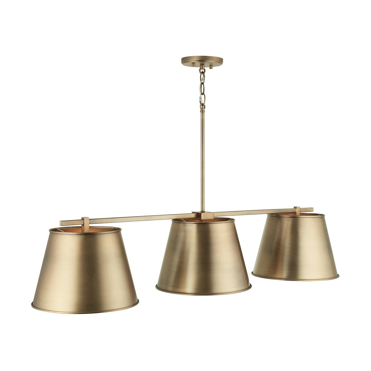 3 Light Island, Aged Brass W33471