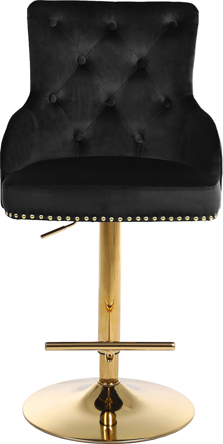 Black Velvet Adjustable Stool I18195