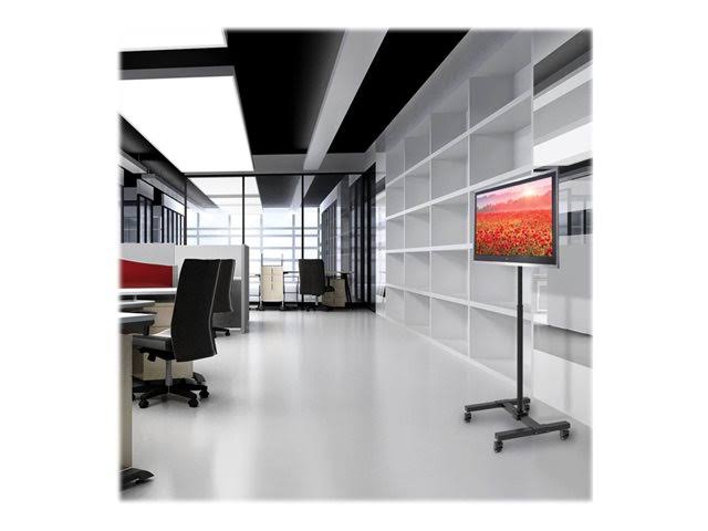 Mobile Cart TV Stand Height-Adjustable Locking Casters Black U862