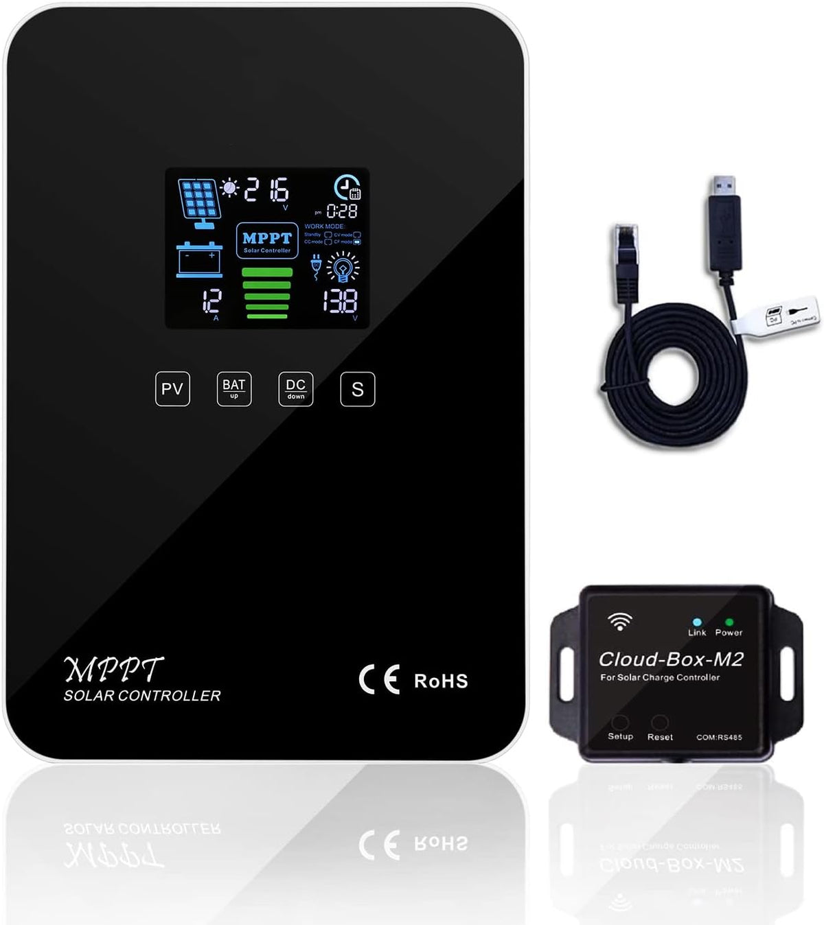 40A MPPT Solar Charge Controller 12V/24V Auto, 60 amp Solar Panel Charge Regulator Max Input 100V X61917