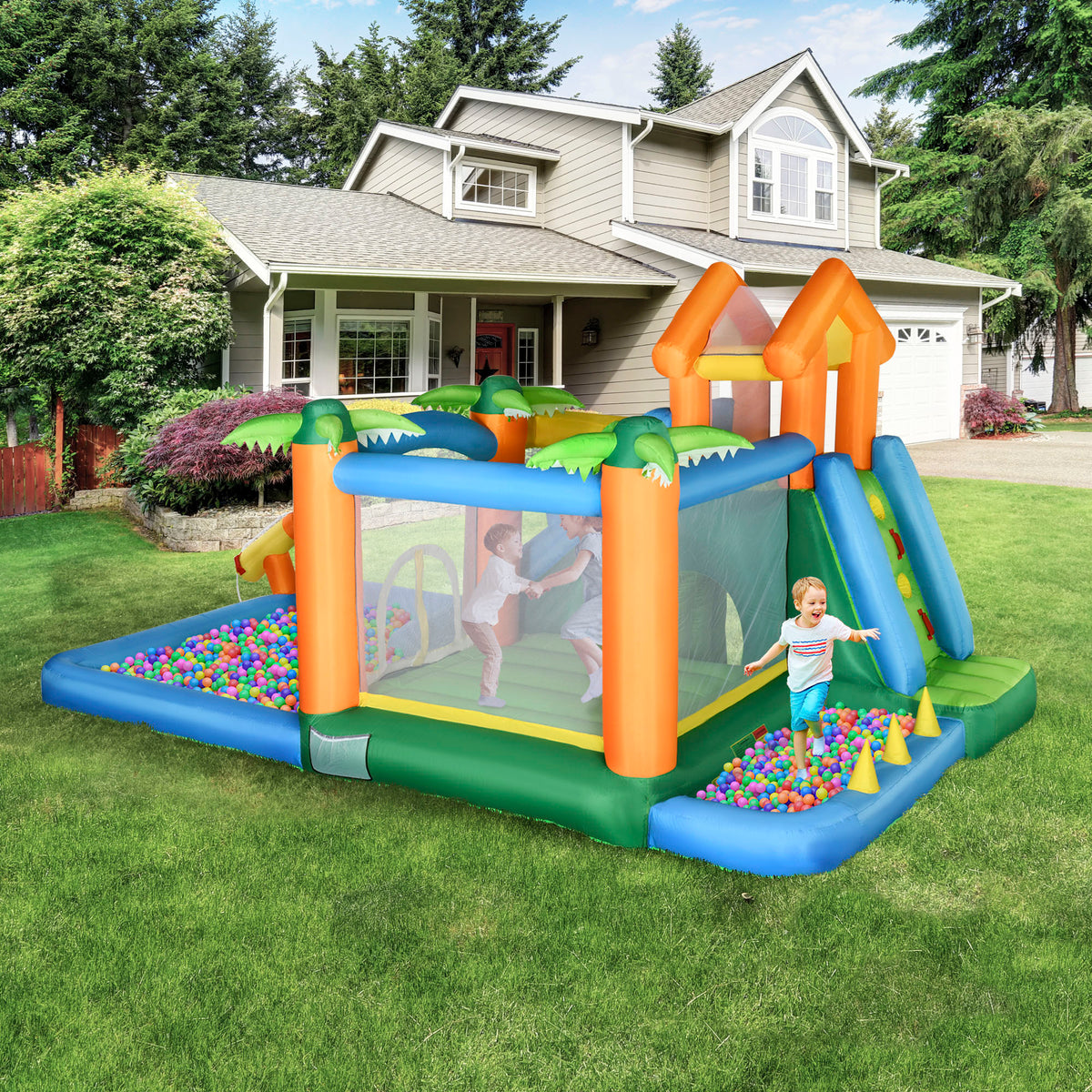 6 in 1 Inflatable Water Slide Jumping Castle with Blower I743