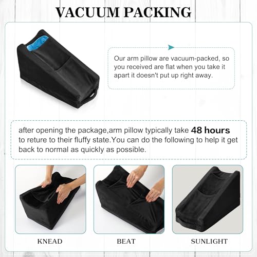 Dark Gray Arm Elevation Pillow with High Density Foam M1867