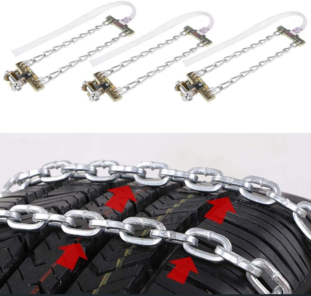 3pcs Tire Anti-skid Steel Chain Clip-on Chain (Medium) M807432