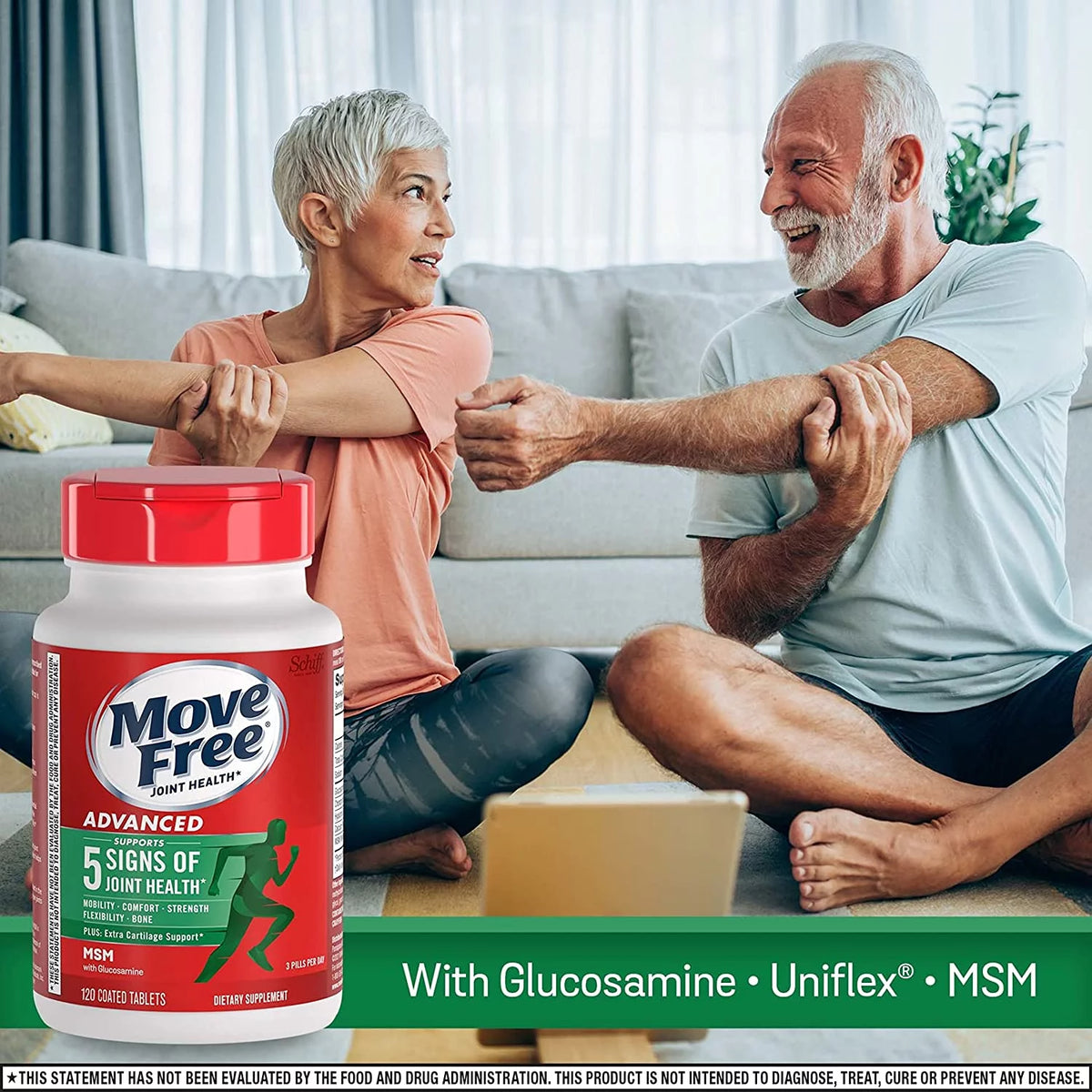 120ct Coated Tablets Glucosamine Chondroitin MSM Supplement N3377