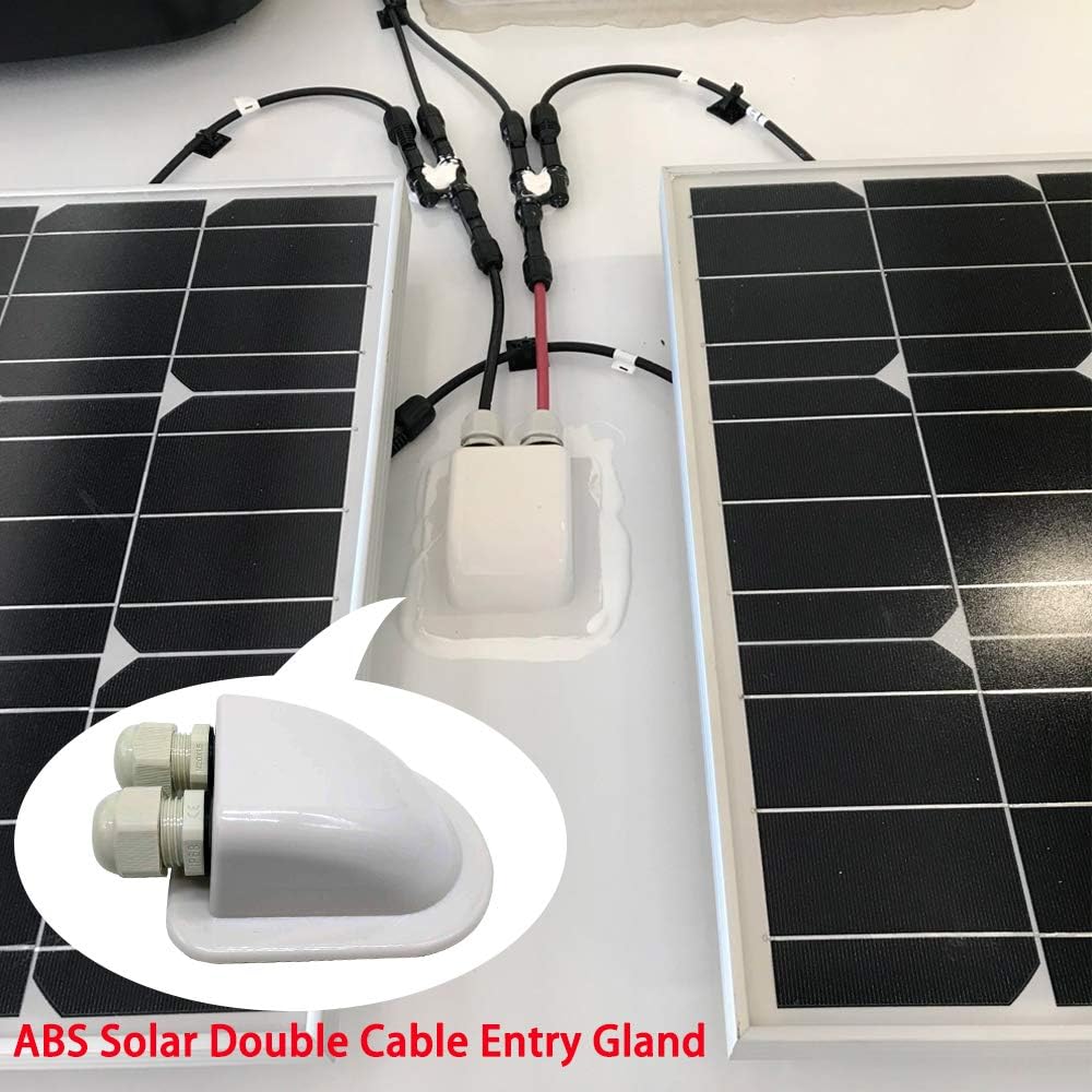 400W Polycrystalline Off-Grid Solar Panel Kit with 4PCs 100W Rigid Panels, 40A MPPT Controller, Z-Brackets, Y Connectors, Solar Cables, Cable Entry Housing Y392525