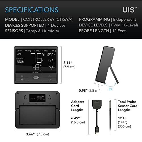 Smart Environmental Controller with Temperature Humidity Timer Controls B689944