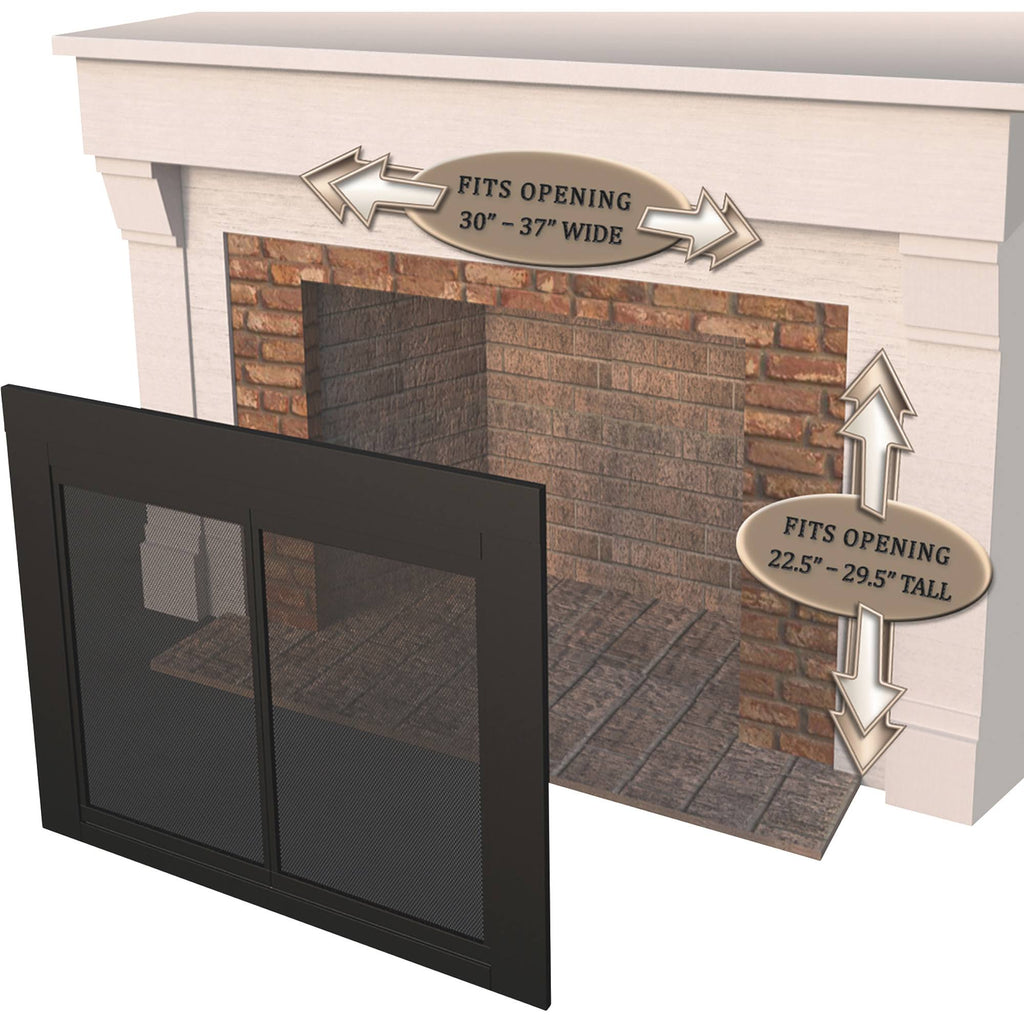 Small Glass Fireplace Doors K977