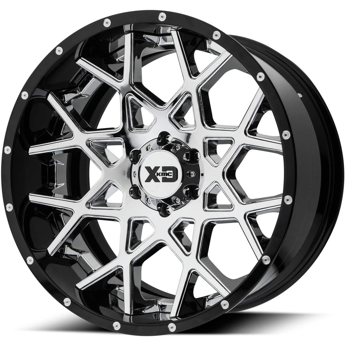 22x12 Chrome Center Black Wheel Rim J369325
